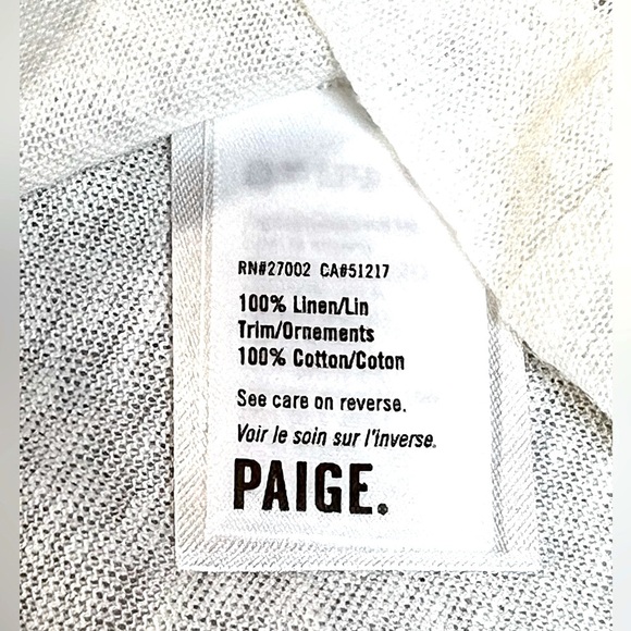 PAIGE Giulia Eyelet Flutter Sleeve Linen Top, Color White, Size Extra Small, NWT - Picture 10 of 10